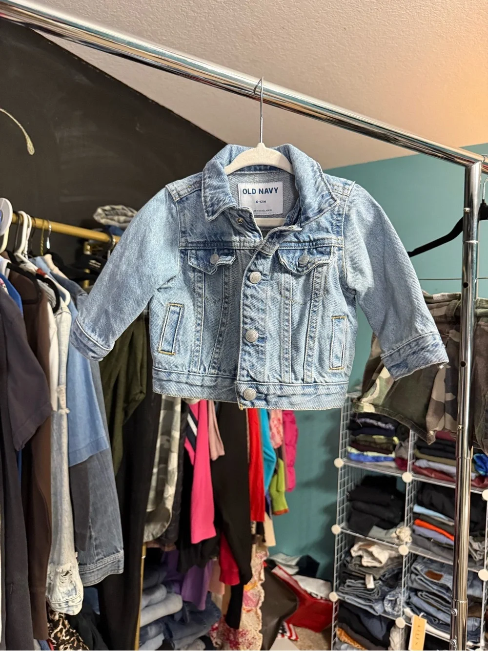 Old Navy Baby Light Wash Denim Trucker Jacket 6–12 Months Classic Jean Jacket